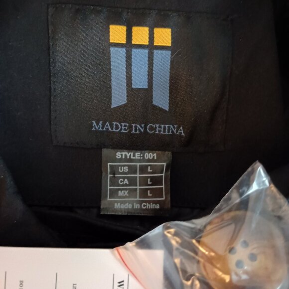 Createmo.us Black Trench Coat Double-Breasted Belted Coat Women’s Size Large L - Picture 13 of 16